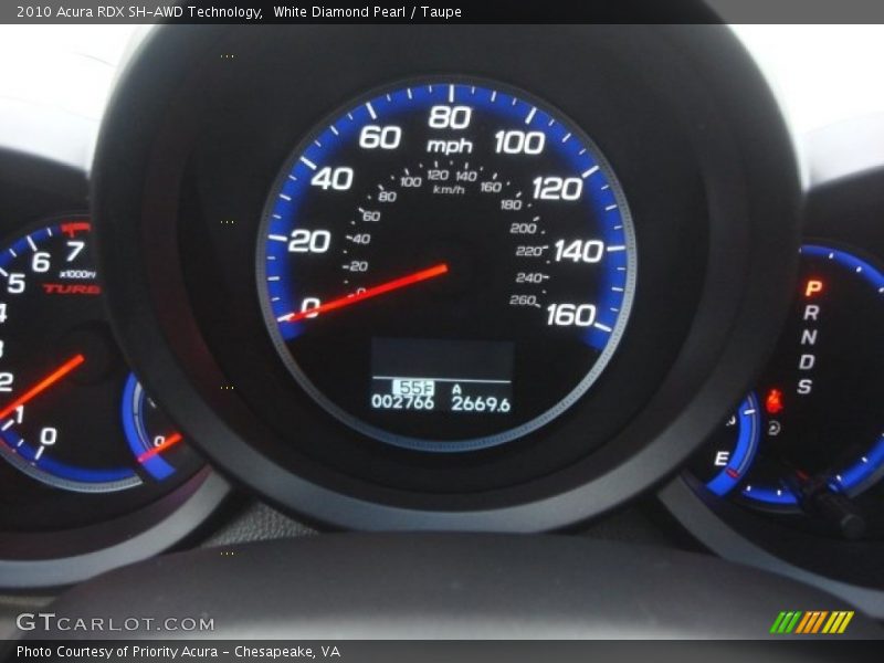White Diamond Pearl / Taupe 2010 Acura RDX SH-AWD Technology