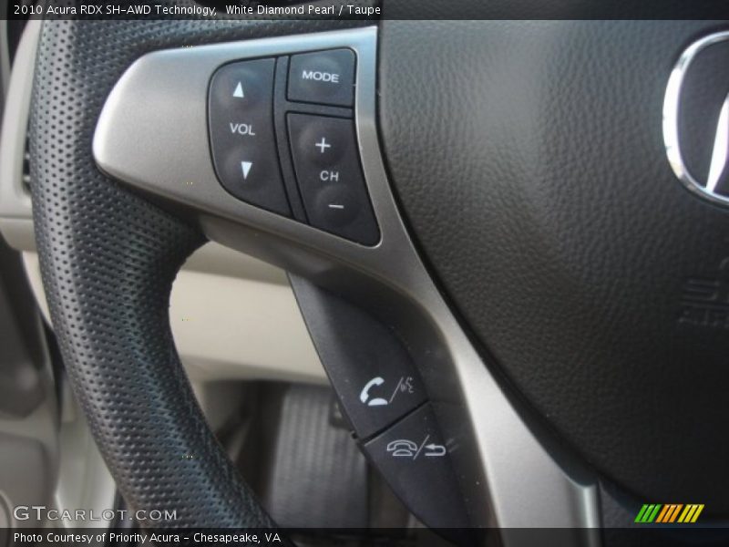 White Diamond Pearl / Taupe 2010 Acura RDX SH-AWD Technology
