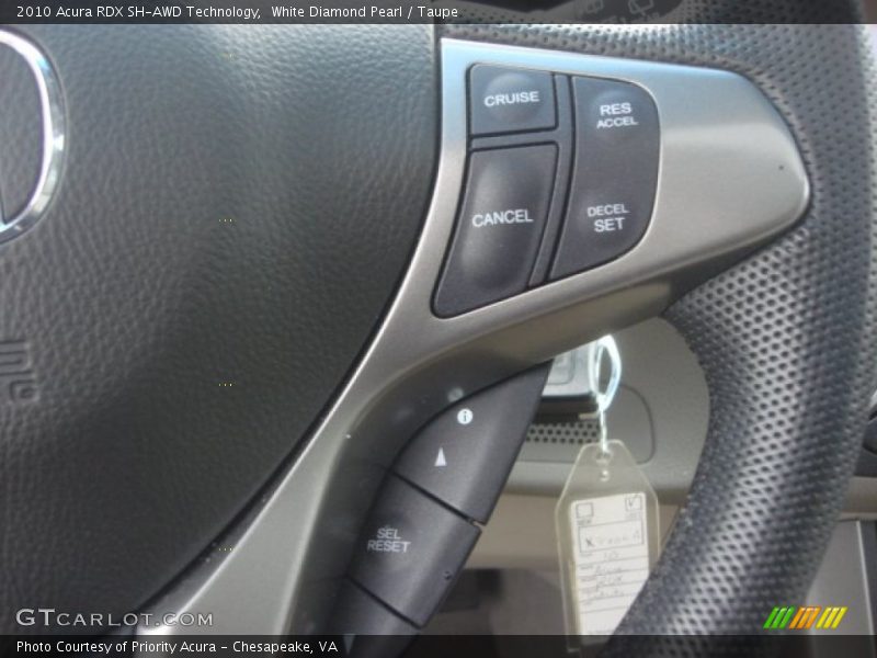 White Diamond Pearl / Taupe 2010 Acura RDX SH-AWD Technology