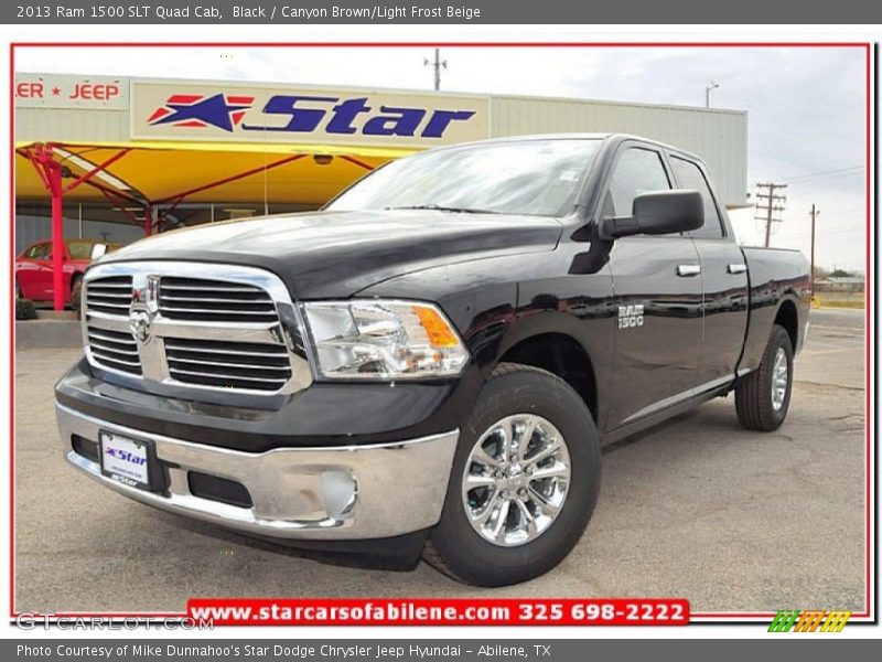Black / Canyon Brown/Light Frost Beige 2013 Ram 1500 SLT Quad Cab