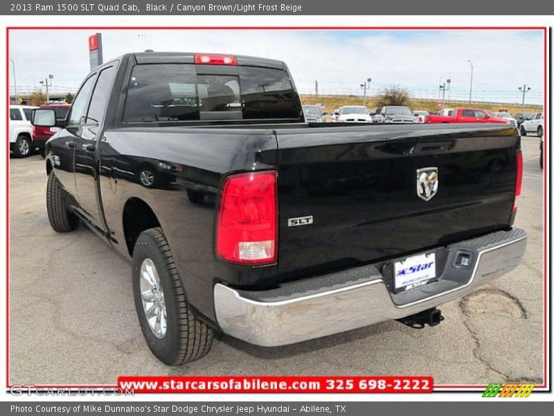 Black / Canyon Brown/Light Frost Beige 2013 Ram 1500 SLT Quad Cab