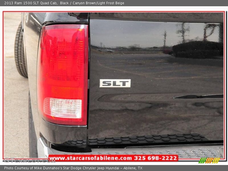 Black / Canyon Brown/Light Frost Beige 2013 Ram 1500 SLT Quad Cab