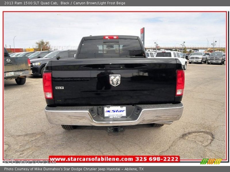 Black / Canyon Brown/Light Frost Beige 2013 Ram 1500 SLT Quad Cab