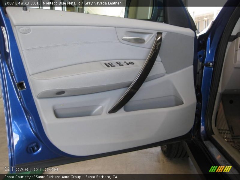 Montego Blue Metallic / Grey Nevada Leather 2007 BMW X3 3.0si