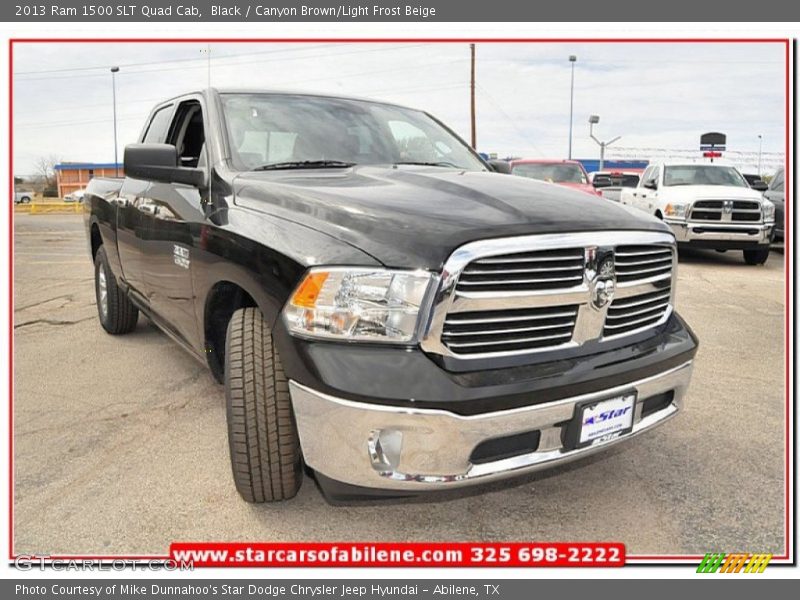 Black / Canyon Brown/Light Frost Beige 2013 Ram 1500 SLT Quad Cab