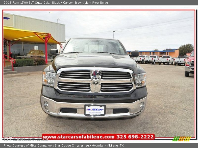 Black / Canyon Brown/Light Frost Beige 2013 Ram 1500 SLT Quad Cab