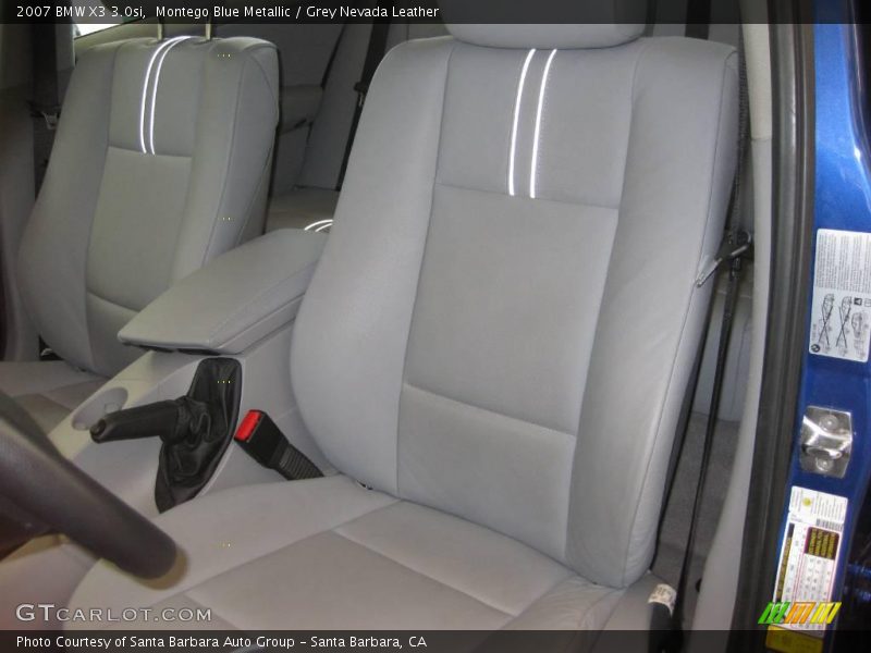 Montego Blue Metallic / Grey Nevada Leather 2007 BMW X3 3.0si