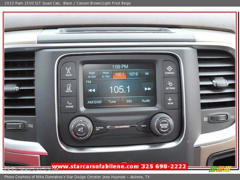 Black / Canyon Brown/Light Frost Beige 2013 Ram 1500 SLT Quad Cab