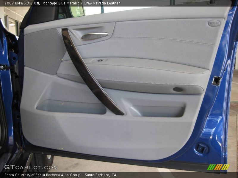 Montego Blue Metallic / Grey Nevada Leather 2007 BMW X3 3.0si