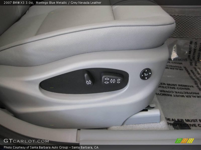 Montego Blue Metallic / Grey Nevada Leather 2007 BMW X3 3.0si