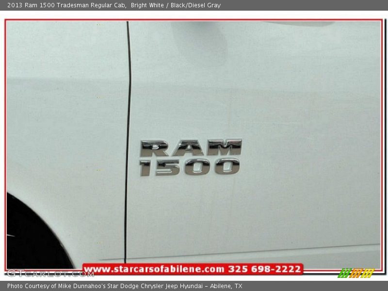Bright White / Black/Diesel Gray 2013 Ram 1500 Tradesman Regular Cab