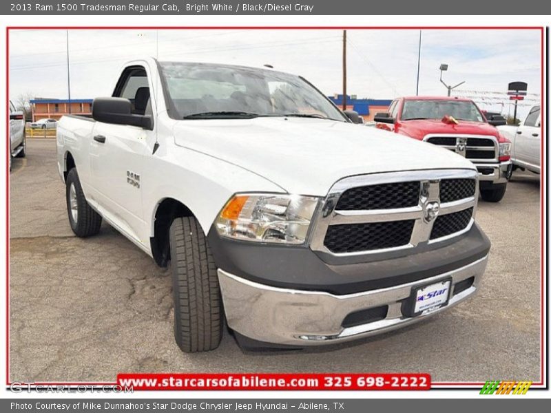 Bright White / Black/Diesel Gray 2013 Ram 1500 Tradesman Regular Cab