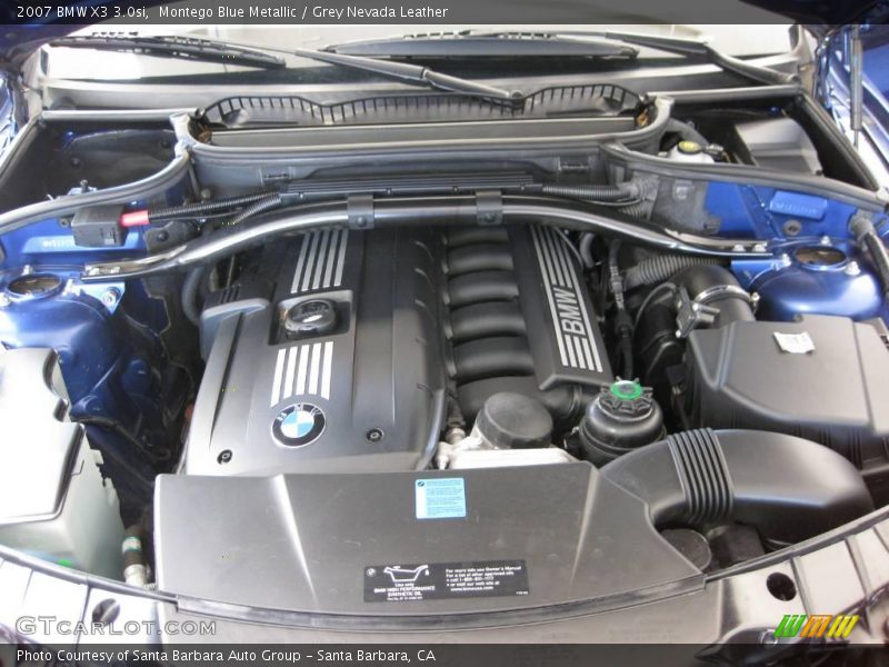 Montego Blue Metallic / Grey Nevada Leather 2007 BMW X3 3.0si