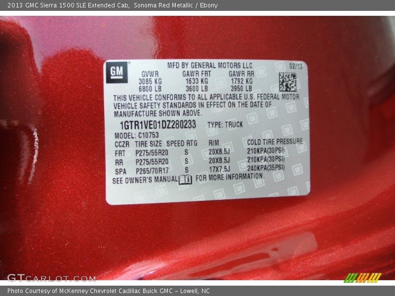 Sonoma Red Metallic / Ebony 2013 GMC Sierra 1500 SLE Extended Cab