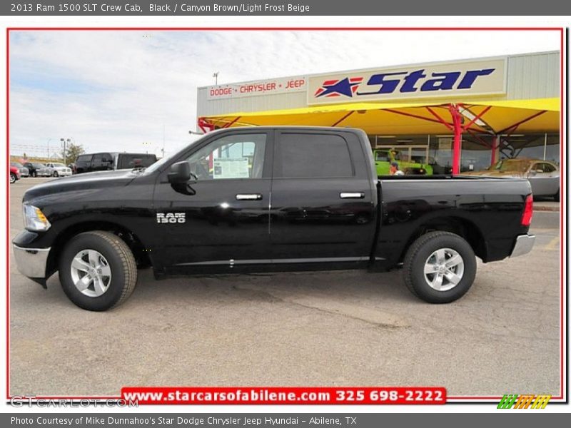 Black / Canyon Brown/Light Frost Beige 2013 Ram 1500 SLT Crew Cab