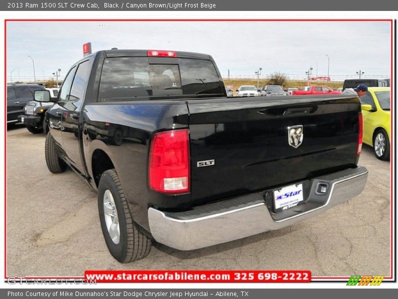 Black / Canyon Brown/Light Frost Beige 2013 Ram 1500 SLT Crew Cab