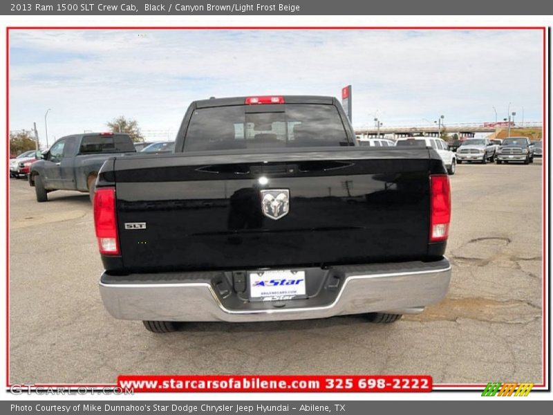 Black / Canyon Brown/Light Frost Beige 2013 Ram 1500 SLT Crew Cab