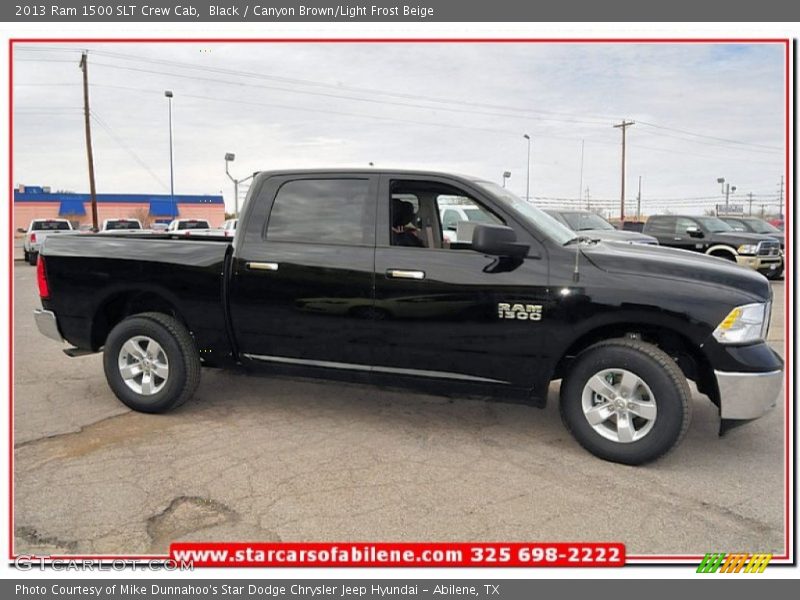 Black / Canyon Brown/Light Frost Beige 2013 Ram 1500 SLT Crew Cab