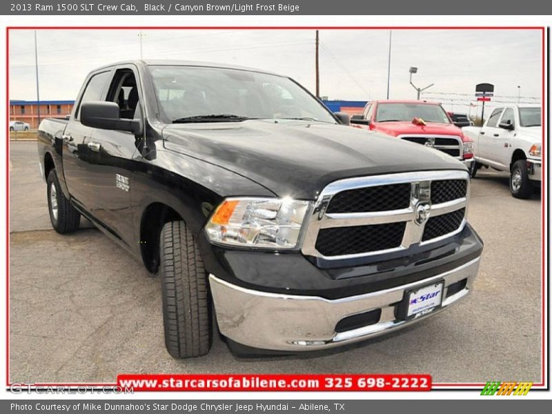 Black / Canyon Brown/Light Frost Beige 2013 Ram 1500 SLT Crew Cab