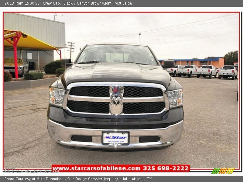 Black / Canyon Brown/Light Frost Beige 2013 Ram 1500 SLT Crew Cab