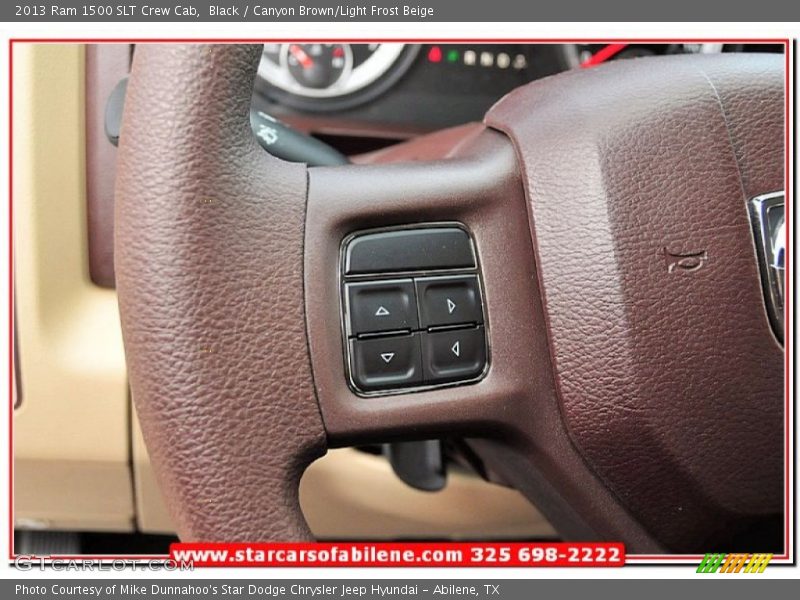 Black / Canyon Brown/Light Frost Beige 2013 Ram 1500 SLT Crew Cab