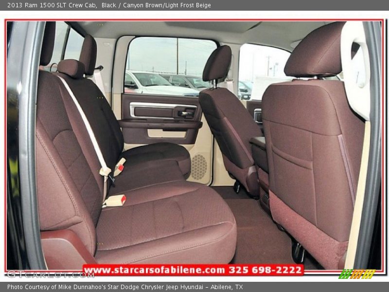 Black / Canyon Brown/Light Frost Beige 2013 Ram 1500 SLT Crew Cab