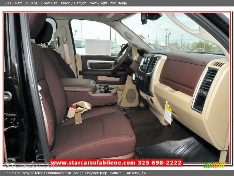 Black / Canyon Brown/Light Frost Beige 2013 Ram 1500 SLT Crew Cab