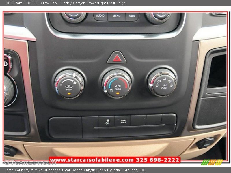 Black / Canyon Brown/Light Frost Beige 2013 Ram 1500 SLT Crew Cab