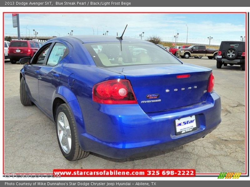 Blue Streak Pearl / Black/Light Frost Beige 2013 Dodge Avenger SXT