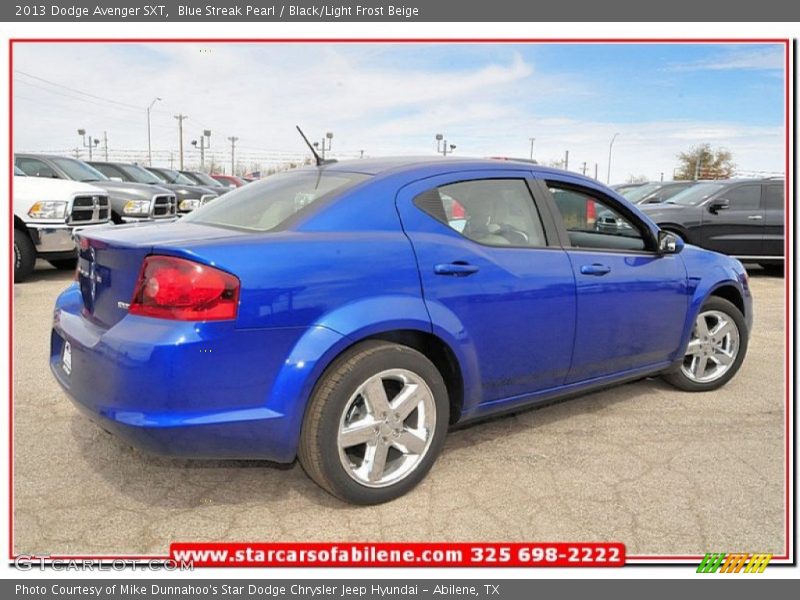Blue Streak Pearl / Black/Light Frost Beige 2013 Dodge Avenger SXT