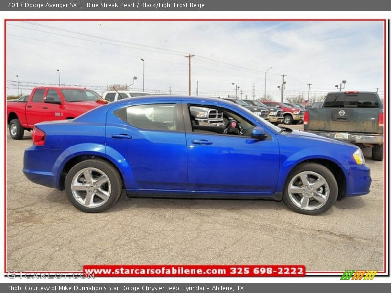 Blue Streak Pearl / Black/Light Frost Beige 2013 Dodge Avenger SXT
