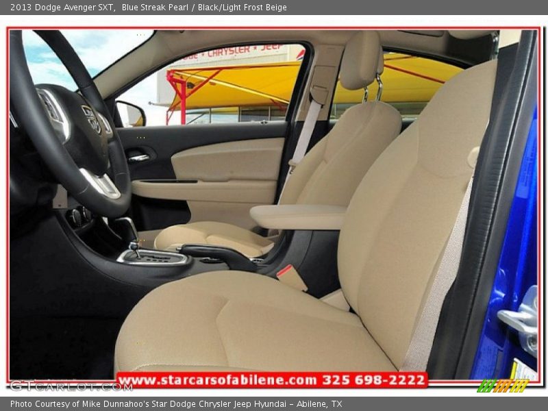 Blue Streak Pearl / Black/Light Frost Beige 2013 Dodge Avenger SXT