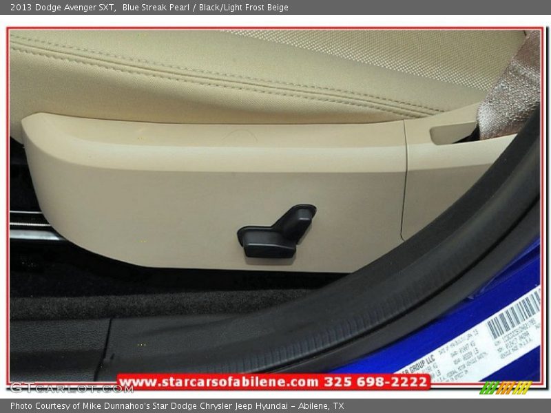 Blue Streak Pearl / Black/Light Frost Beige 2013 Dodge Avenger SXT