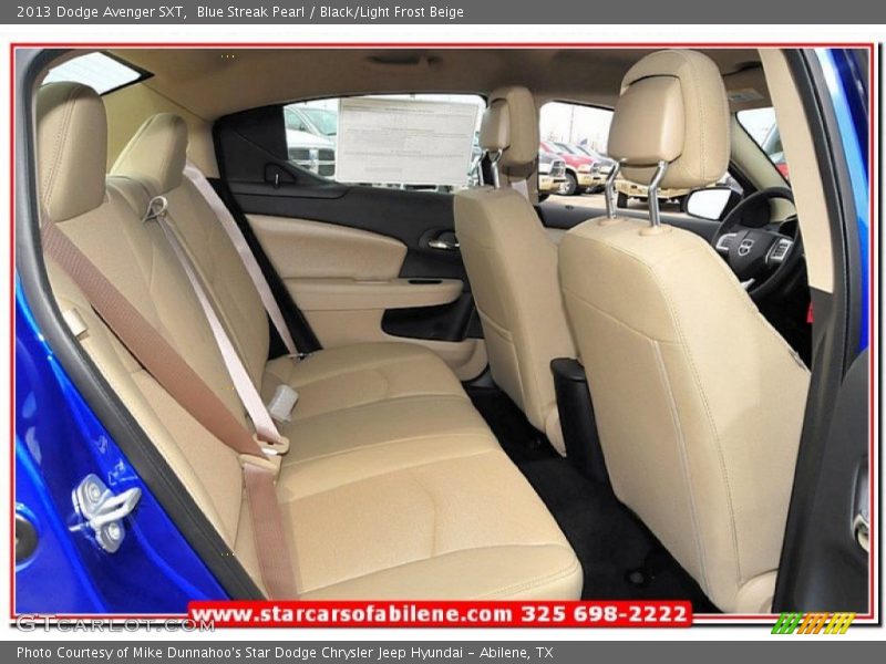 Blue Streak Pearl / Black/Light Frost Beige 2013 Dodge Avenger SXT