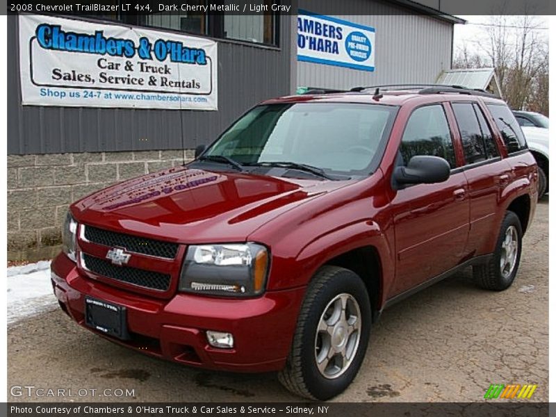 Dark Cherry Metallic / Light Gray 2008 Chevrolet TrailBlazer LT 4x4