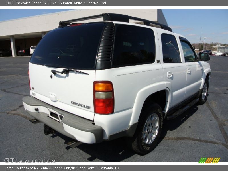 Summit White / Tan/Neutral 2003 Chevrolet Tahoe Z71 4x4