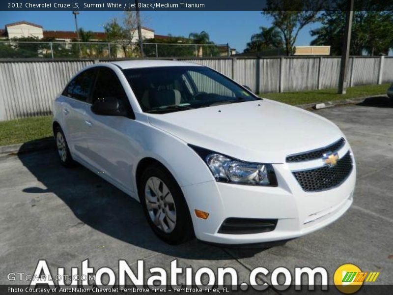 Summit White / Jet Black/Medium Titanium 2012 Chevrolet Cruze LS