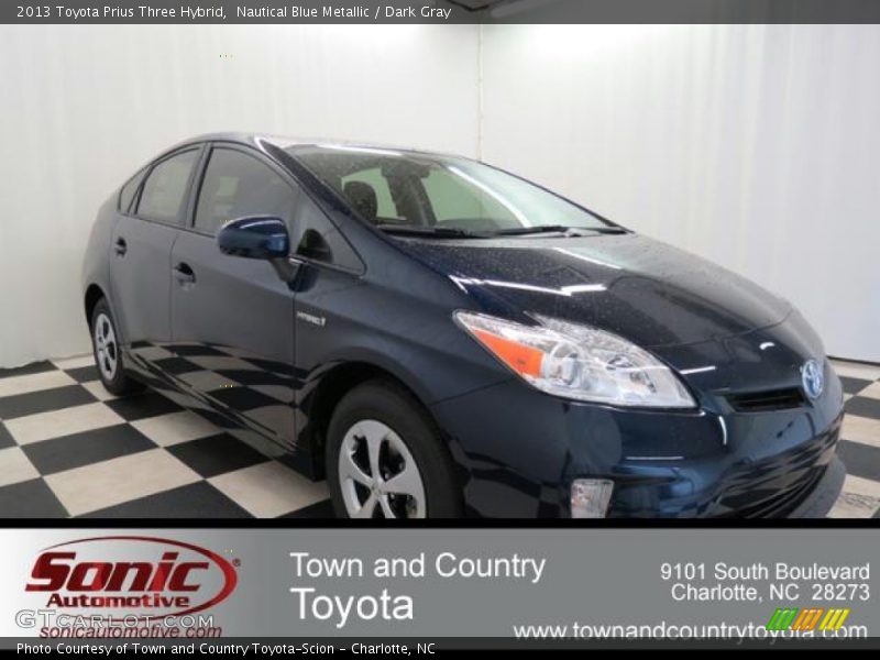 Nautical Blue Metallic / Dark Gray 2013 Toyota Prius Three Hybrid