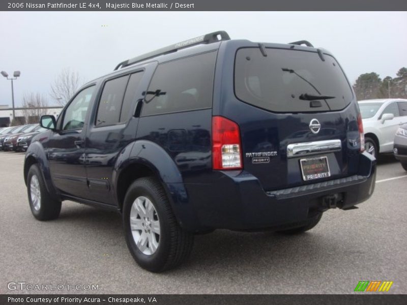 Majestic Blue Metallic / Desert 2006 Nissan Pathfinder LE 4x4