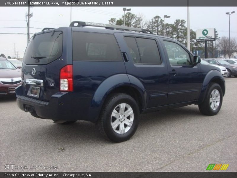 Majestic Blue Metallic / Desert 2006 Nissan Pathfinder LE 4x4