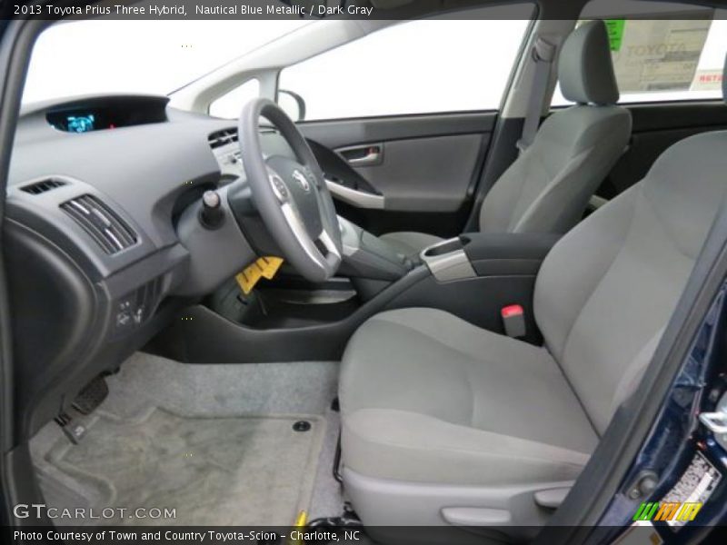 Nautical Blue Metallic / Dark Gray 2013 Toyota Prius Three Hybrid