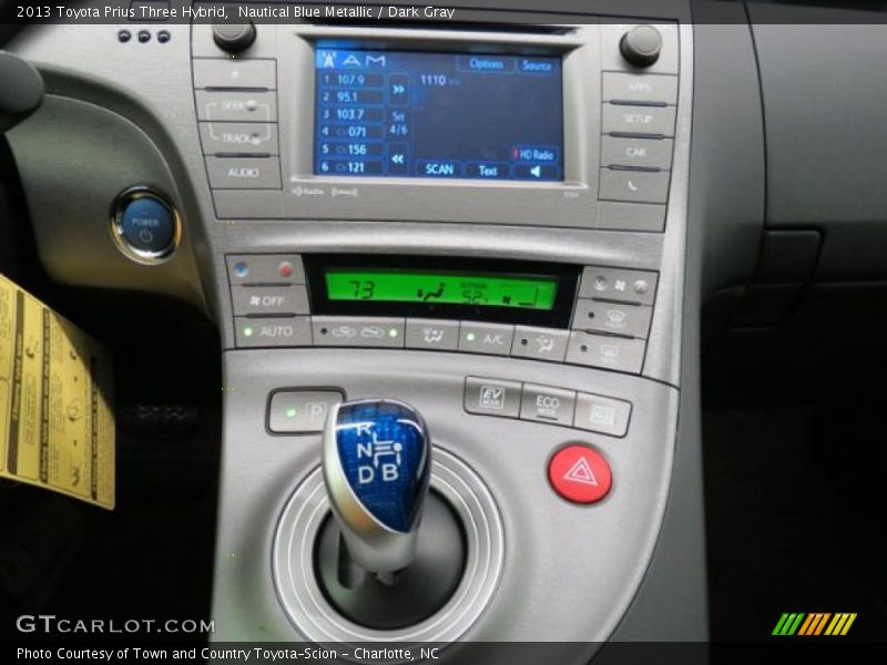Nautical Blue Metallic / Dark Gray 2013 Toyota Prius Three Hybrid