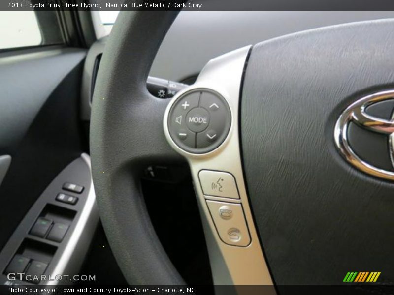 Nautical Blue Metallic / Dark Gray 2013 Toyota Prius Three Hybrid