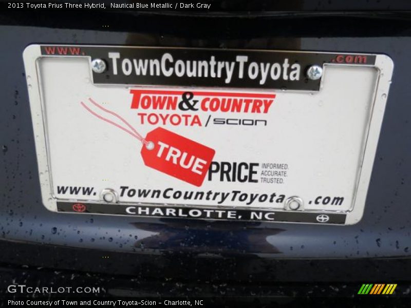 Nautical Blue Metallic / Dark Gray 2013 Toyota Prius Three Hybrid