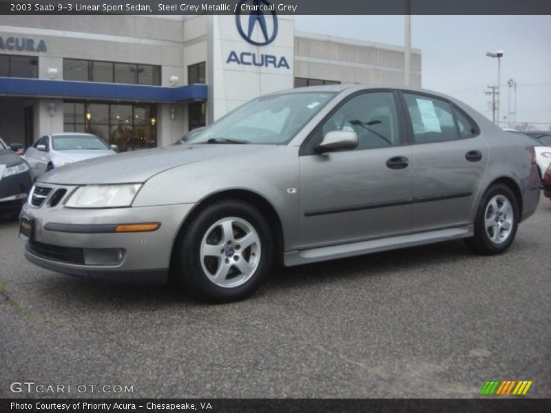 Steel Grey Metallic / Charcoal Grey 2003 Saab 9-3 Linear Sport Sedan