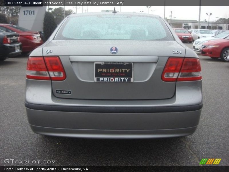 Steel Grey Metallic / Charcoal Grey 2003 Saab 9-3 Linear Sport Sedan