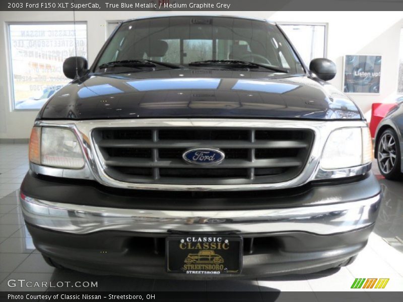 True Blue Metallic / Medium Graphite Grey 2003 Ford F150 XLT SuperCab