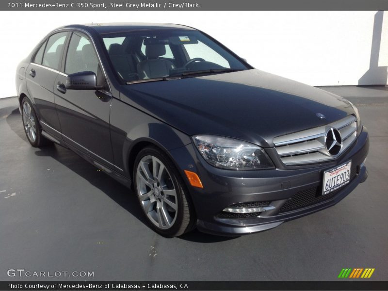 Steel Grey Metallic / Grey/Black 2011 Mercedes-Benz C 350 Sport