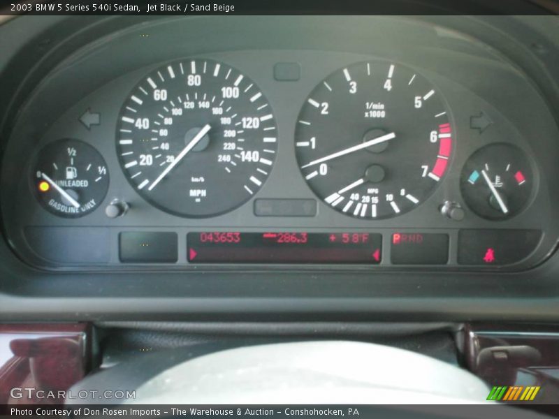 Jet Black / Sand Beige 2003 BMW 5 Series 540i Sedan