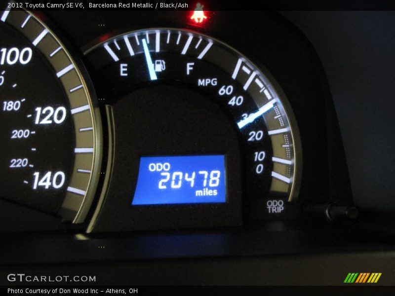 Barcelona Red Metallic / Black/Ash 2012 Toyota Camry SE V6